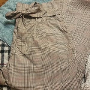 Plaid Wide legged Pants